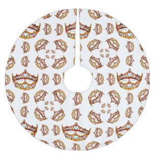 Königin der Herzen Goldkrone Tiaras weiß Polyester Weihnachtsbaumdecke