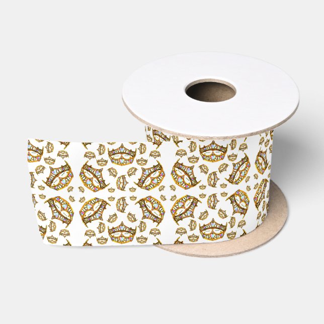 Königin der Herzen Goldkronen Tiaras Band Satinband (Spule)