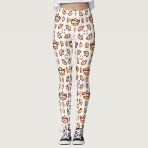Königin der Herzen Goldkronen Tiaras weiße Legging Leggings