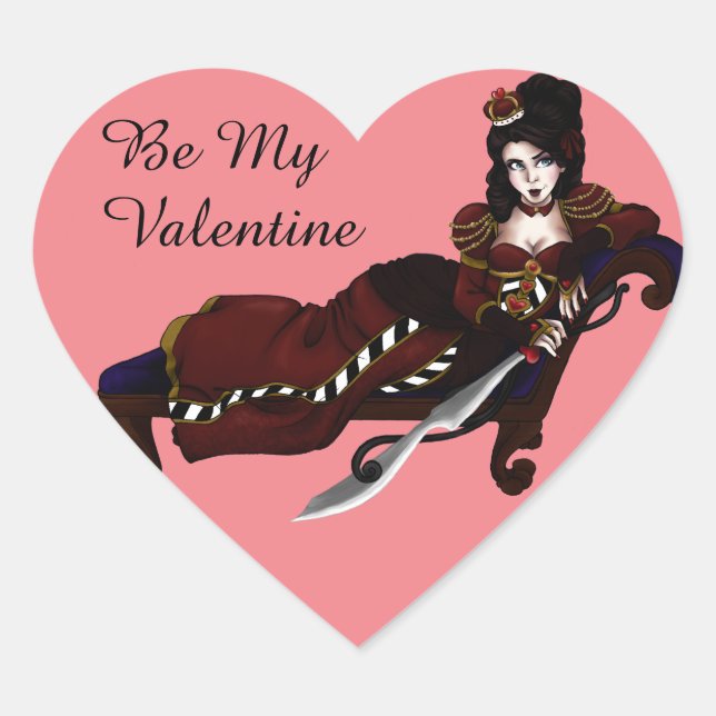 Königin der Herzen Valentine Stickers (Vorderseite)