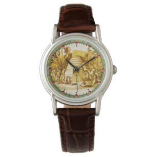 KÖNIGIN DER HONEY BIES IN SKEP / RINDFLEISCH ARMBANDUHR