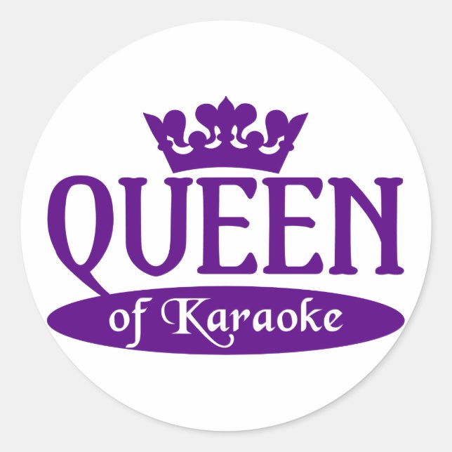 Königin der Karaoke-Aufkleber Runder Aufkleber (Vorderseite)