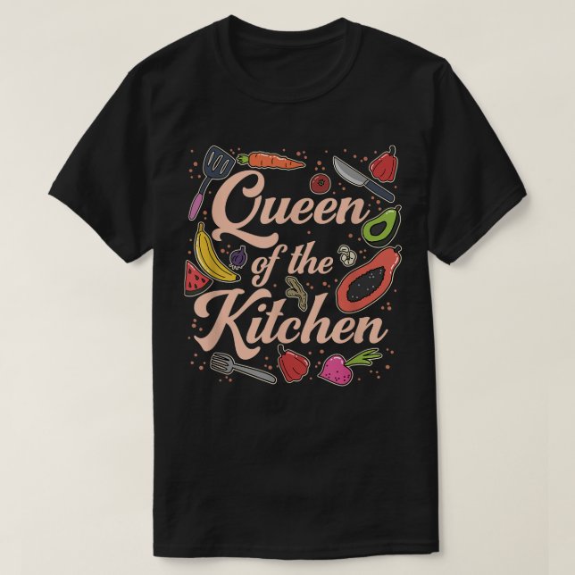Königin der Küche, Kochen, Frauen, Funny, Koch, T-Shirt (Design vorne)