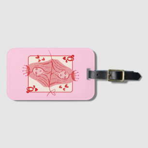 Königin der Künste Rot und Rosa Preppy Art Gepäckanhänger