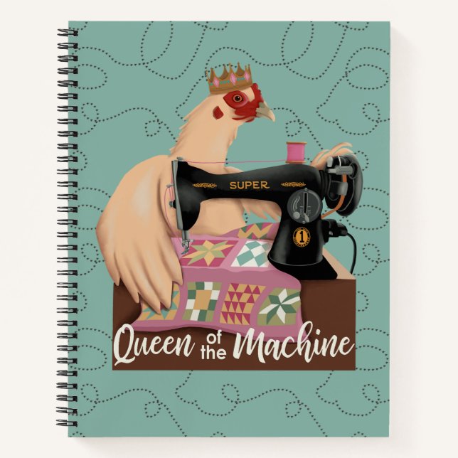 Königin der Maschine Hühnerspirale Notebook Notizbuch (Vorderseite)