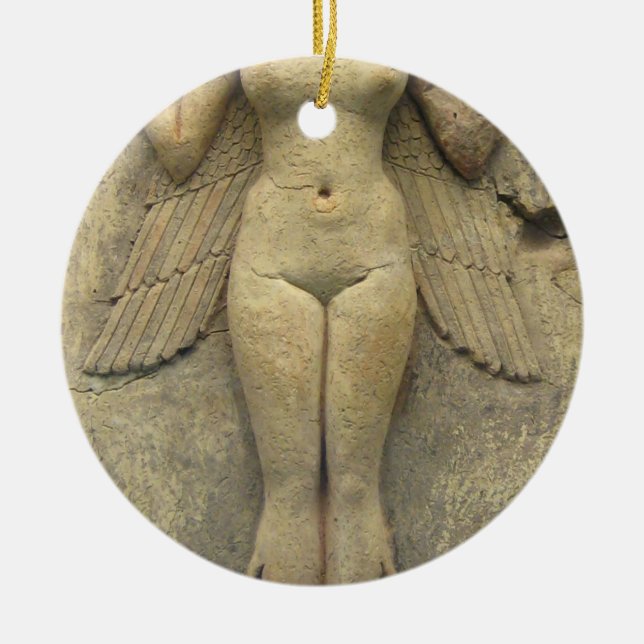 Königin der Nacht - Burney Relief Lilith Keramik Ornament (Vorne)