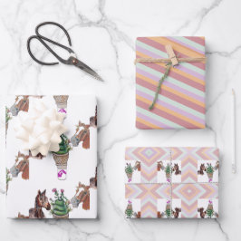 Königin der Prärie, Streifenpapier Geschenkpapier Set