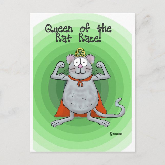 Königin der Race Boss's Day Funny Spaß Postkarte (Vorderseite)