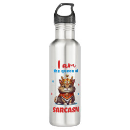 Königin der Sarkasmuskatze Edelstahlflasche