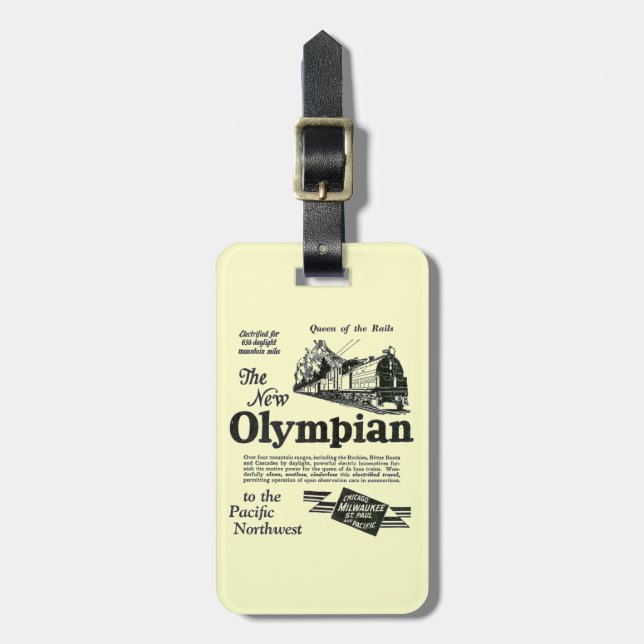 Königin der Schienen - neuer Olympier 1929 Gepäckanhänger (Vorderseite vertikal)