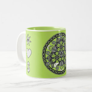 Königin der Schlangen (handgezeichnet monochrom) Zweifarbige Tasse