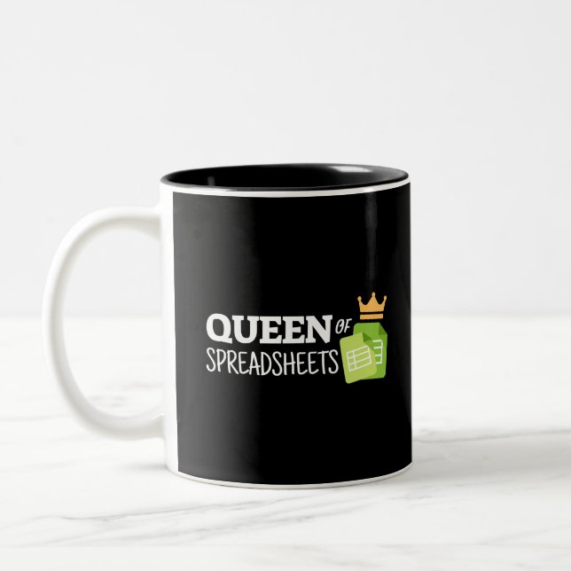 Königin der Tabellenkalkulation Zwei-Tone-Tasse Zweifarbige Tasse (Links)