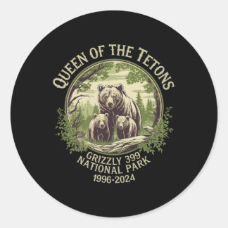 Königin der Tetons Grizzly 9 Naturschutzgebiet 19 Runder Aufkleber