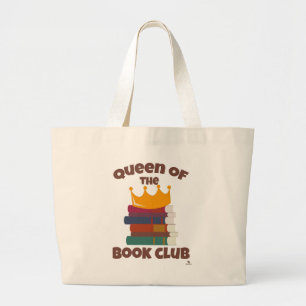 Königin des Buchklub-Spaß-Leserdesigns Jumbo Stoffbeutel