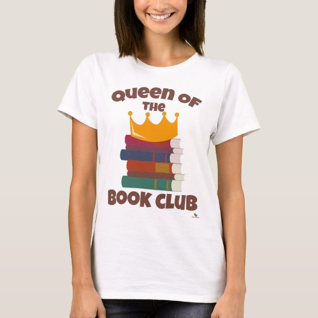 Königin des Buchklub-Spaß-Leserdesigns T-Shirt (Vorderseite)