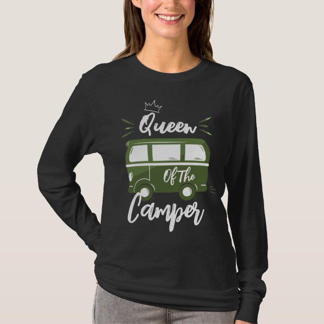 Königin des Campers, Geschenk für Camper Queen T-Shirt (Vorderseite)