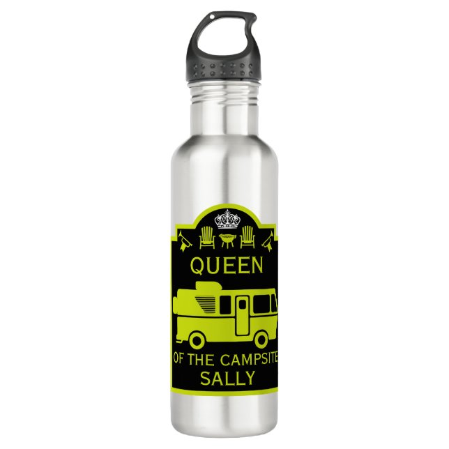 Königin des Campings Edelstahlflasche (Vorderseite)