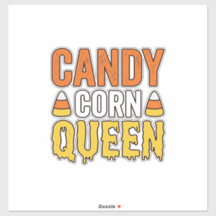Königin des Candy Corn Vintage Halloween T-Shirt D Aufkleber
