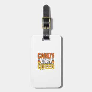 Königin des Candy Corn Vintage-Halloween-T-Shirt-D Gepäckanhänger