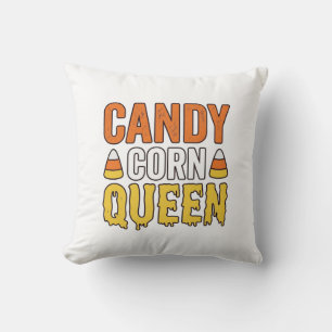 Königin des Candy Corn Vintage-Halloween-T-Shirt-D Kissen