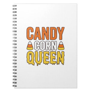 Königin des Candy Corn Vintage-Halloween-T-Shirt-D Notizblock