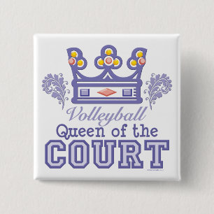 Königin des Gerichts-Volleyball-Knopfes Button