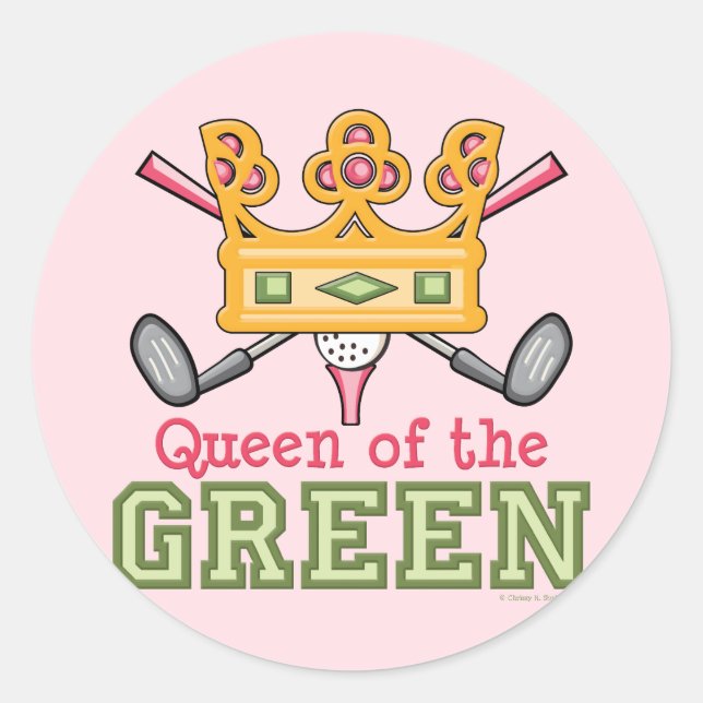 Königin des Green Golf Sticker (Vorderseite)