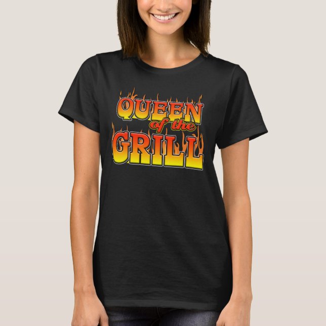 Königin des Grills für Frauen, die Liebe zum Grill T-Shirt (Vorderseite)