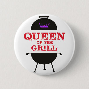 Königin des Grills, Lila kronenrot Button