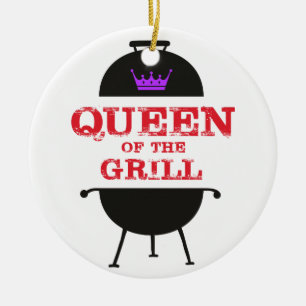 Königin des Grills, Lila kronenrot Keramik Ornament
