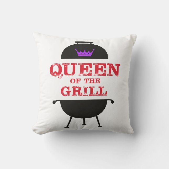 Königin des Grills, Lila kronenrot Kissen (Vorderseite)