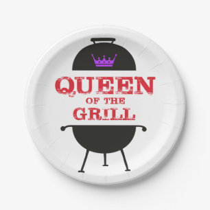Königin des Grills, Lila kronenrot Pappteller