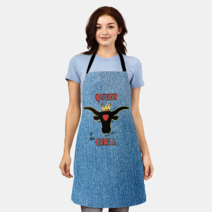 Königin des Grills - Longhorn Kuh Schürze