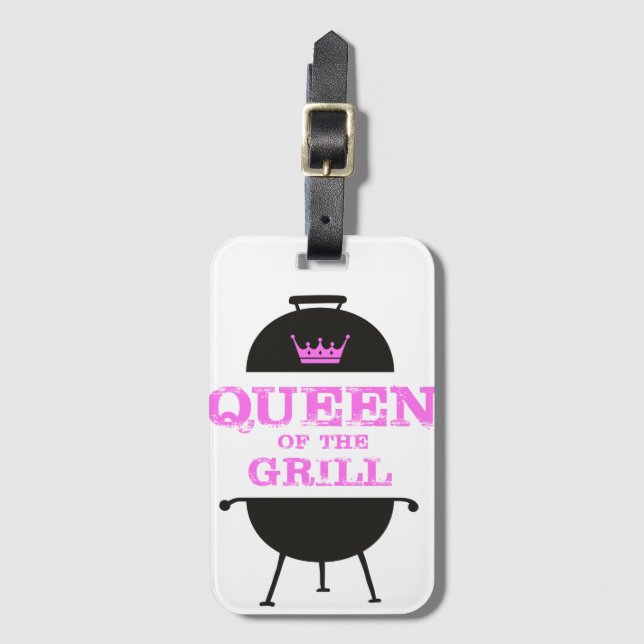 Königin des Grills, rosa Kronenrosa Gepäckanhänger (Vorderseite Vertikal)