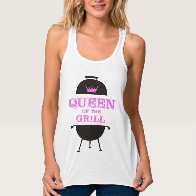 Königin des Grills, rosa Kronenrosa Tank Top (Vorderseite)
