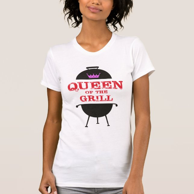 Königin des Grills, rosa Kronenrot T-Shirt (Vorderseite)