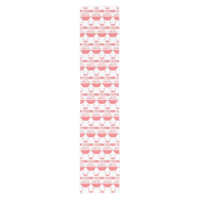 Königin des Grills, rosa Kurzer Tischläufer (Vorderseite)