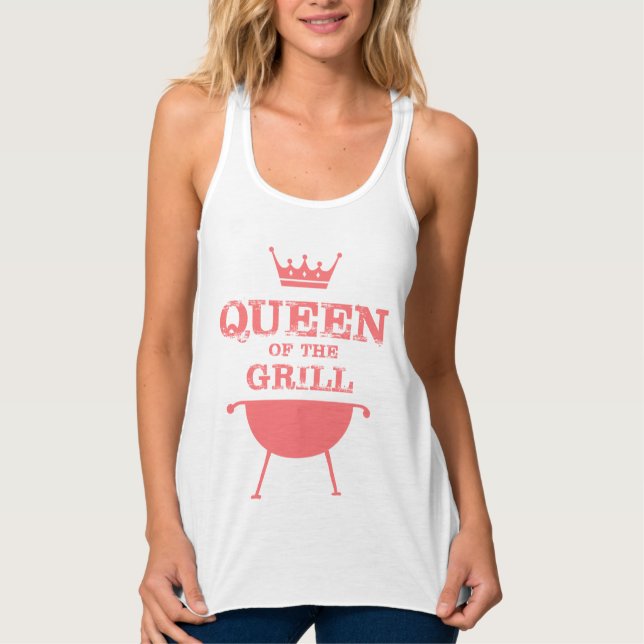Königin des Grills, rosa Tank Top (Vorderseite)