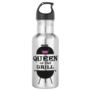 Königin des Grills, schwarz-rosa Krone Edelstahlflasche