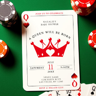 Königin des Heart Casino Poker Card Girl Babydusch Einladung