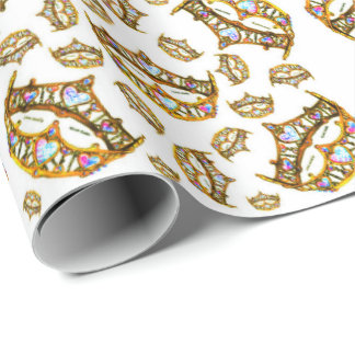 Königin des Herz-Goldes krönt Tiara-Packpapier Geschenkpapier
