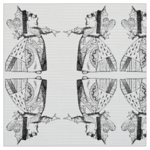 Königin des Herz-Spiegels in Schwarzweiss (klein) Stoff