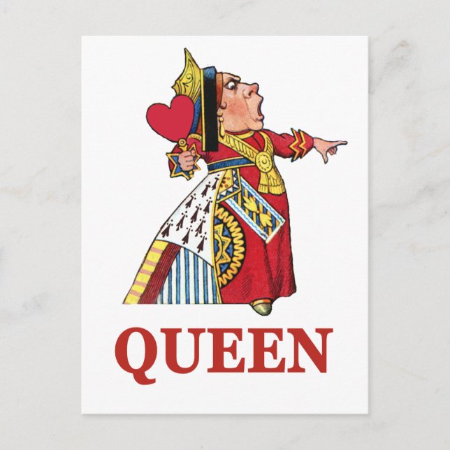 Königin des Herzens aus der Alice im Wunderland Postkarte (Vorderseite)