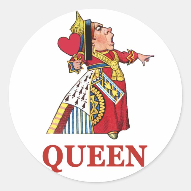 Königin des Herzens aus der Alice im Wunderland Runder Aufkleber (Vorderseite)
