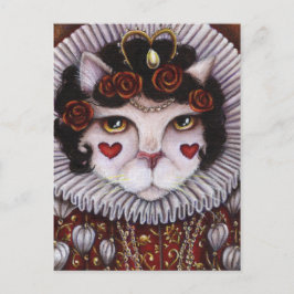 Königin des Herzens Cat Alice Wonderland Fantasy A Postkarte