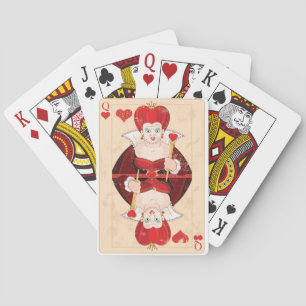 Königin des Herzens, die Karten spielt Spielkarten