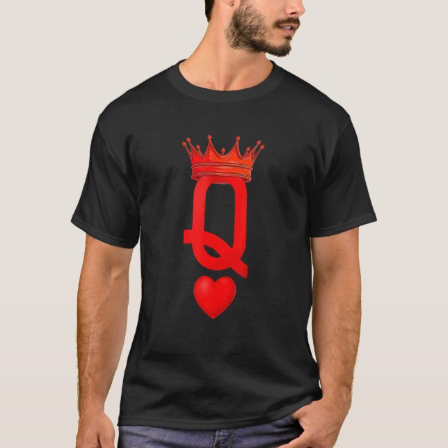 Königin des Herzens - Frauen - Paare Poker Karte G T-Shirt (Vorderseite)