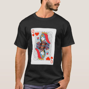 Königin des Herzens Kartenspielen Shirt leicht Hal
