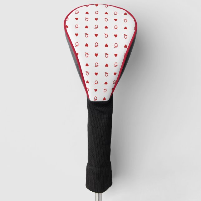 Königin des Herzens Königin des Kurses Valentine Golf Headcover (Vorderseite)