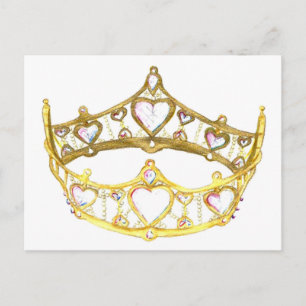 Königin des Herzens Kronen Tiara Postkarte